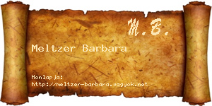 Meltzer Barbara névjegykártya